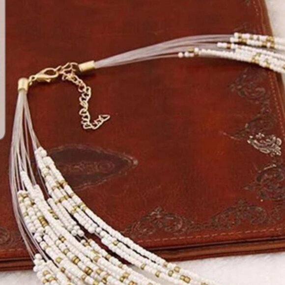 Multi Strand Layer Beaded Necklace - Picture 3 of 3